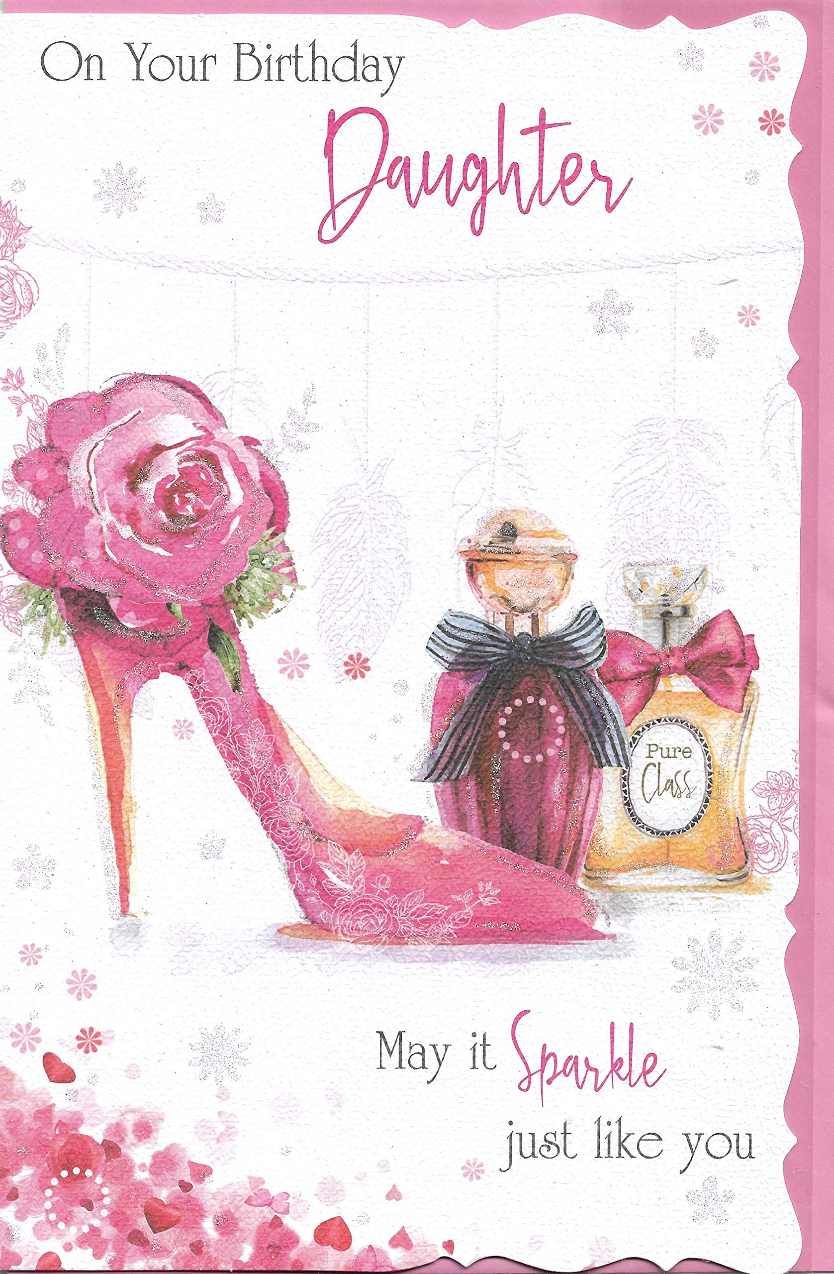 Birthday Large Greeting Card to Daughter 17.5 x 27.5 Cm On Your Birthday Daughter May It Sparkle Just Like You