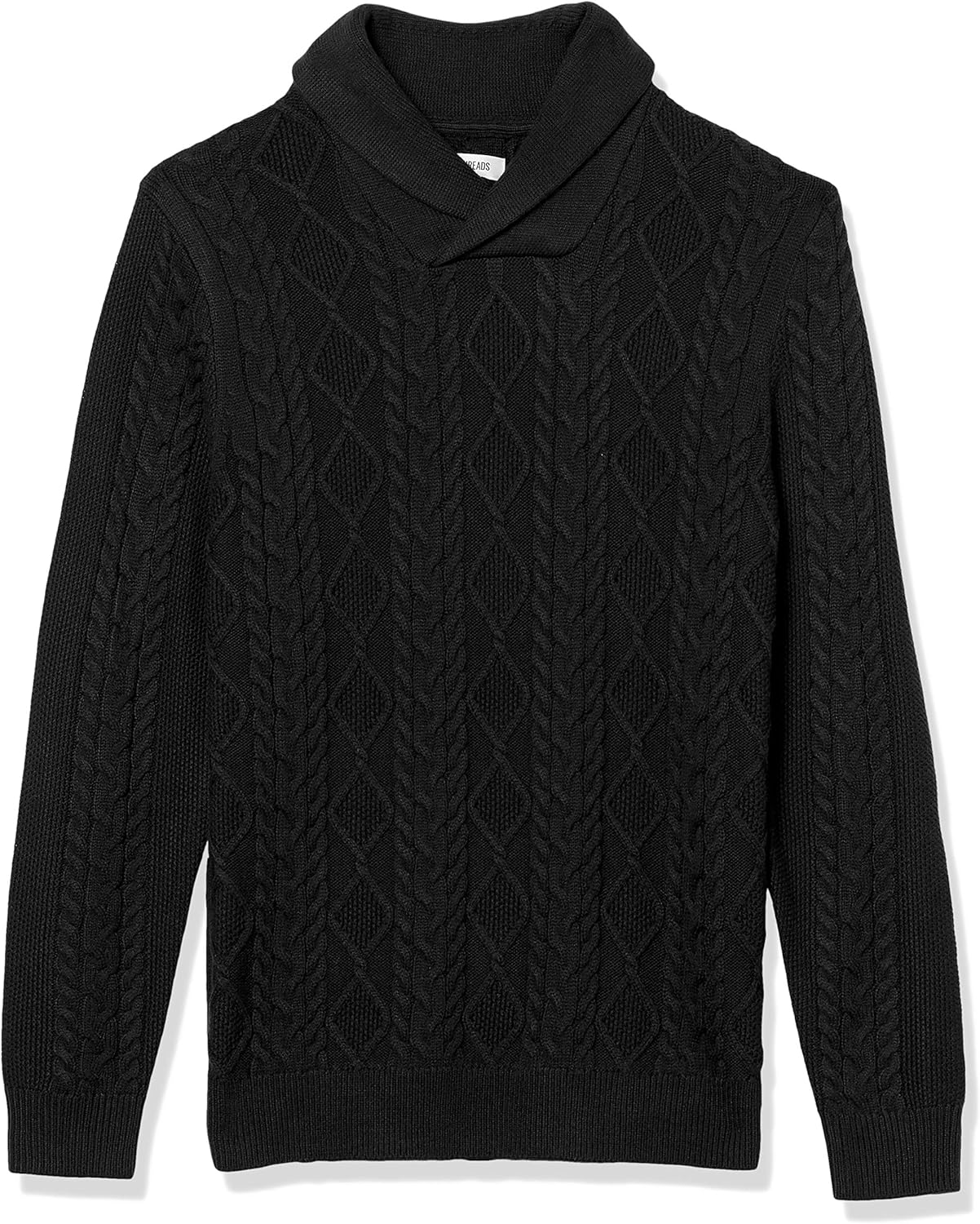  Brand - Goodthreads Men's Supersoft Shawl Collar Cable Knit Pullover Sweater: Clothing