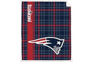 Proformance Home Officially Licensed NFL 60" x 70" Vertical Plaid Sherpa Flannel Fleece Throw Blanket