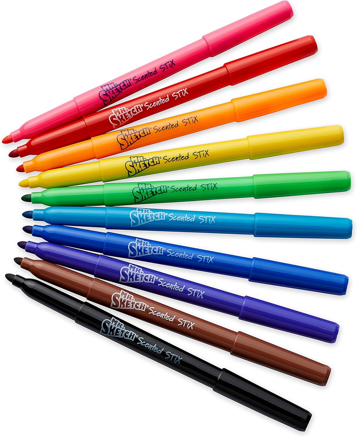 Mr. Sketch Scented Stix Markers, Fine Tip, Assorted Colors, 10-Count : Permanent Markers : Office Products