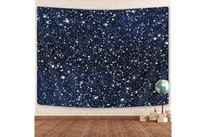 GOAOK Outer Space Galaxy Tapestry, Dark Blue Starry Night Sky Stars Moon Ceiling Tapestries, 60"X40"Inch Fantasy Cosmic Universe Celestial Small Tapestry Wall Hanging for Bedroom Room Dorm
