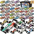 SevenQ Party Favors Toy Cars for Boys with Storage Box, 67Pcs Pull Back Race Cars Bulk, Treasure Box Toys for Classroom Goodie Bag Stocking Stuffers for Kids Toddler Vehicles Mini Fidget Toys