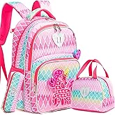Backpack for Girls Elementary Preschool Kids Lunch Box for School