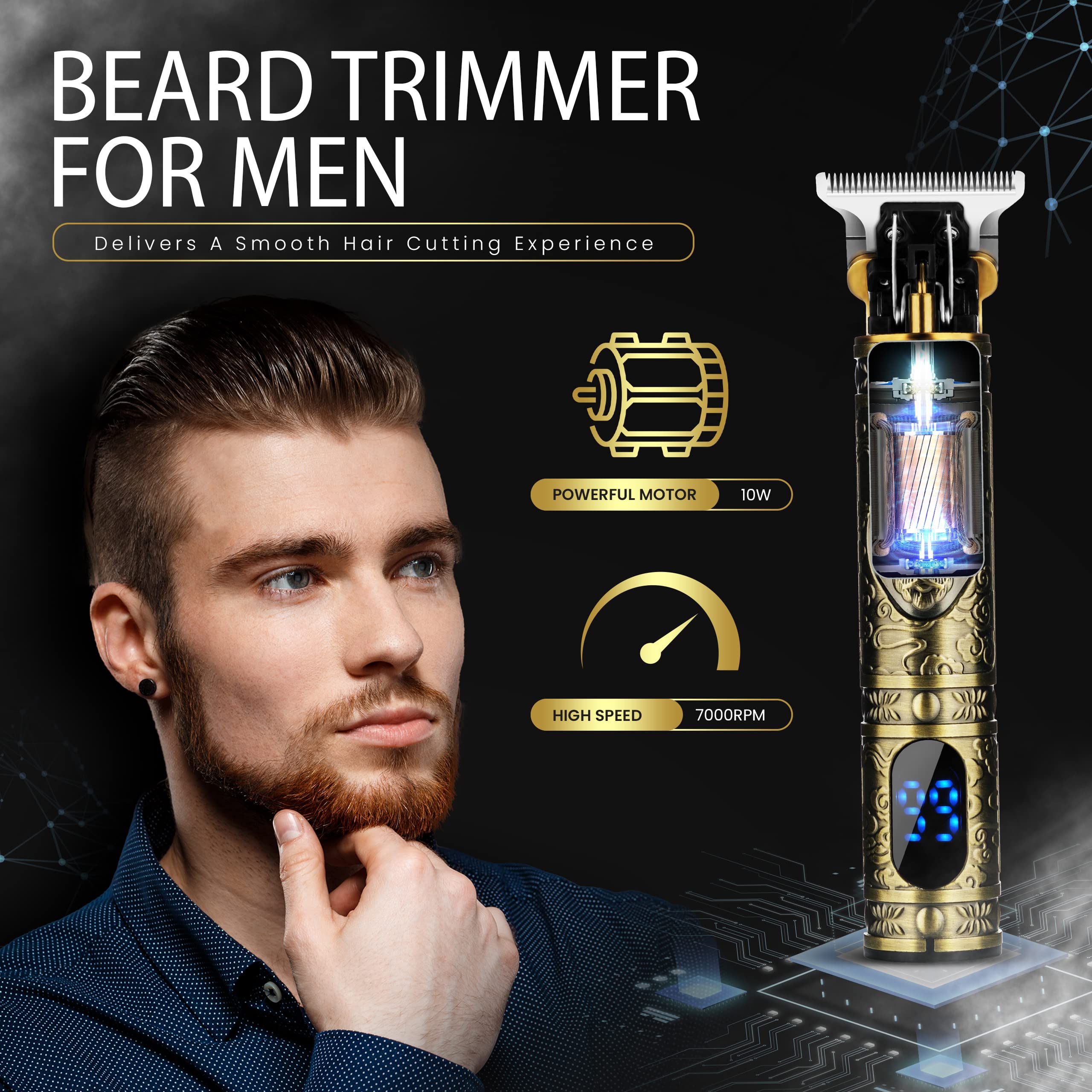 Mua BARBOSSO Men's Beard Trimmer Cordless Hair Clippers Electric