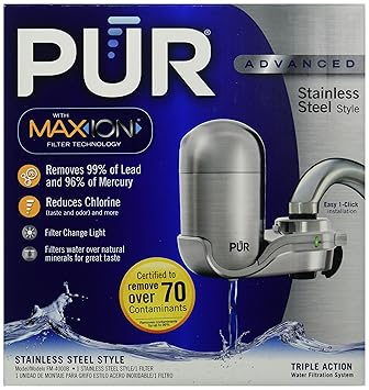 Buy Pur New Advanced Faucet Water Filter Stainless Steel Style Fm