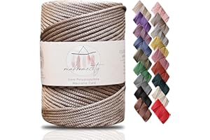 Makromecity, Premium Polyester Macrame Cord 3mm x 131 Yards (394 feet) 3mm Polypropylene Mink Macrame Cord Crochet Macrame Bag Cord Crafts for Wall Hangings, Bags, Underplate, Rug