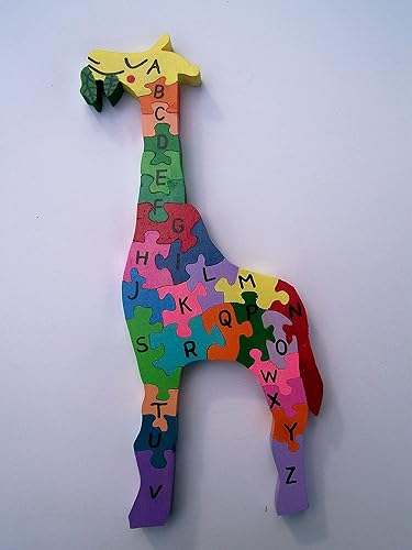 wooden giraffe alphabet puzzle