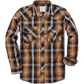Dubinik Pearl Snap Shirts for Men - Long Sleeve Western Vintage Plaid Shirts