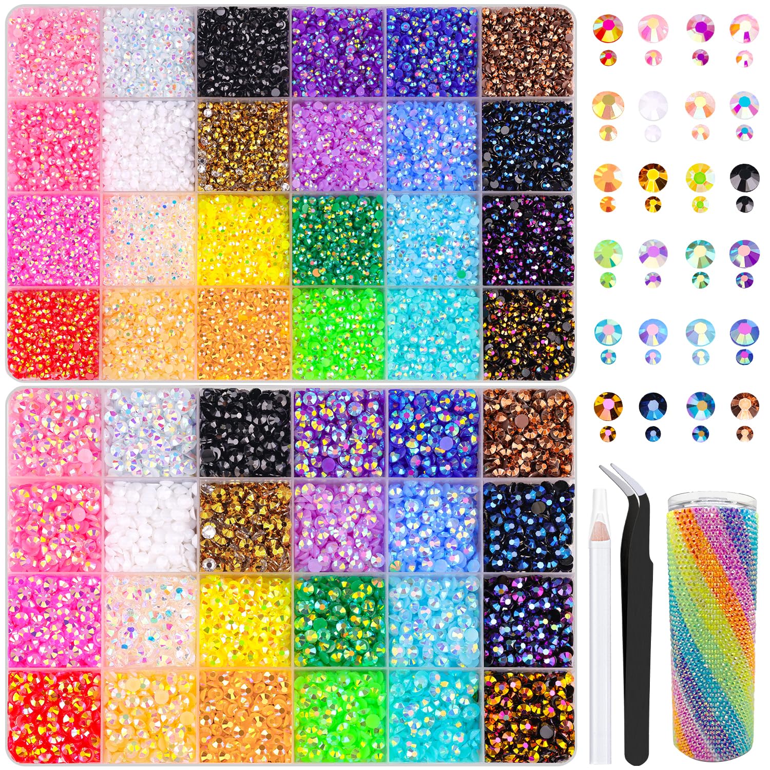 2 Box Jelly Rhinestones for Bedazzling, 30600Pcs