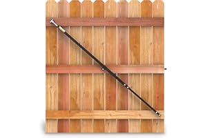 True Latch 8' Telescopic Gate Brace - Wood Privacy Fence Anti Sag Gate Kit - Gate Hardware Kit for Outdoor Wooden Fence Gates, 1 Patented USA Made Brace (8' Telescopic (52" - 96"), Black)