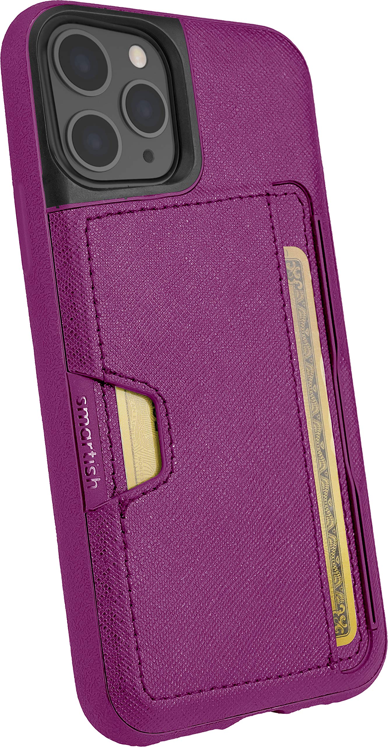 Photo 1 of Smartish® iPhone 11 Pro Wallet Case - Wallet Slayer Vol. 2 [Slim Protective Kickstand] Credit Card Holder (Silk) - Purple Reign
