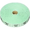 Admit One Green Ticket Roll - 1" x 2" (1 Roll of 2,000 Tickets) - Ideal for Events, Raffles, & Entry Control