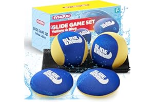 SYNCFUN 4 Pcs Skip Water Balls,Splash Water Bouncing Balls with Mesh Bag, Beach Toys for Kids, Pool Toys for Friends and Fami