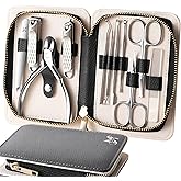 11PCS Manicure Set – Professional 11-in-1 Manicure Pedicure Kit, Premium Stainless Steel Nail Clippers and Grooming Tools with Portable Textured Travel Case, Luxury Gift Set for Woman& Man. (11PCS)