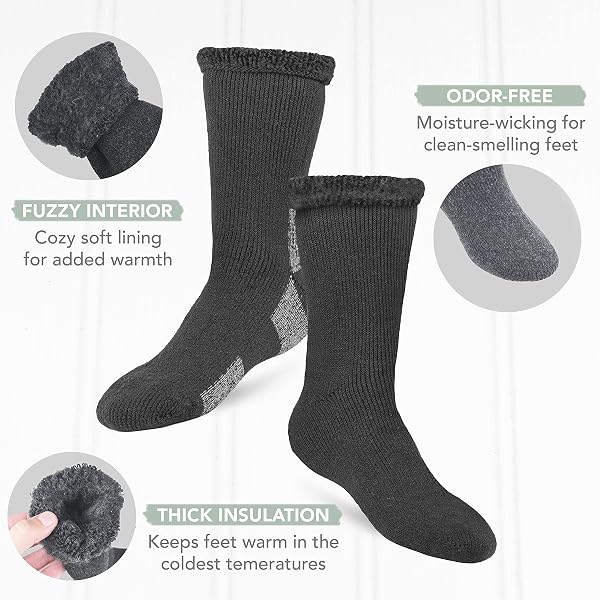 DEBRA WEITZNER THERMAL SOCKS FOR MEN WOMEN WARM SOCKS 4/6 PAIRS CREW WINTER THICK BOOT SOCKS