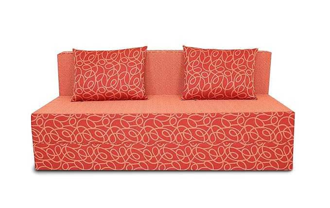 Adorn India Easy Three Seater Sofa Cum Bed Poly Cotton (Red) 5X6