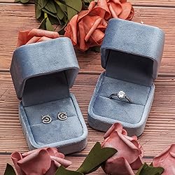 Giftop Velvet Single Ring Box Case Holder for