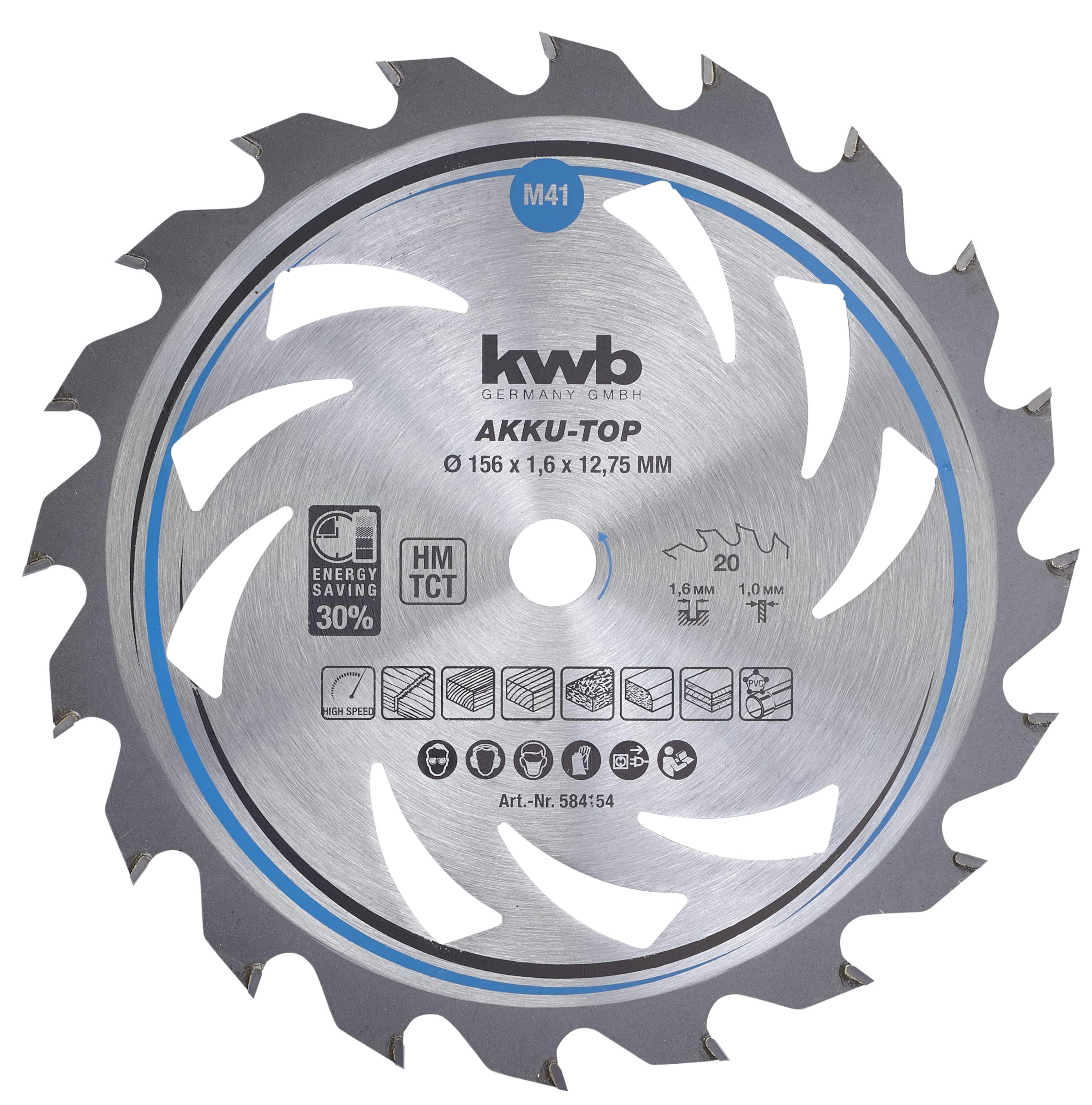 kwb 156mm Circular Saw Blade for Smooth Cuts, Ideal for Cordless Machines
