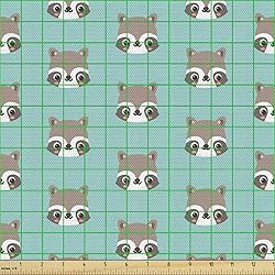 Lunarable Raccoon Fabric by The Yard, Woodland