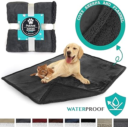 Amazon Com Petami Waterproof Dog Blanket For Couch Sofa Grey