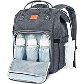 KeaBabies Baby Diaper Bag Backpack - Large Baby Bag for Boys, Girls, Waterproof Multi Function Travel Diaper Backpack with Changing Pad, Durable Travel Essentials for Moms and Dads (Mystic Gray)
