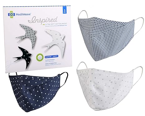 MediWeave 3-Ply Cotton Face Mask with Meltblown Filter, Reusable & Washable Mask
