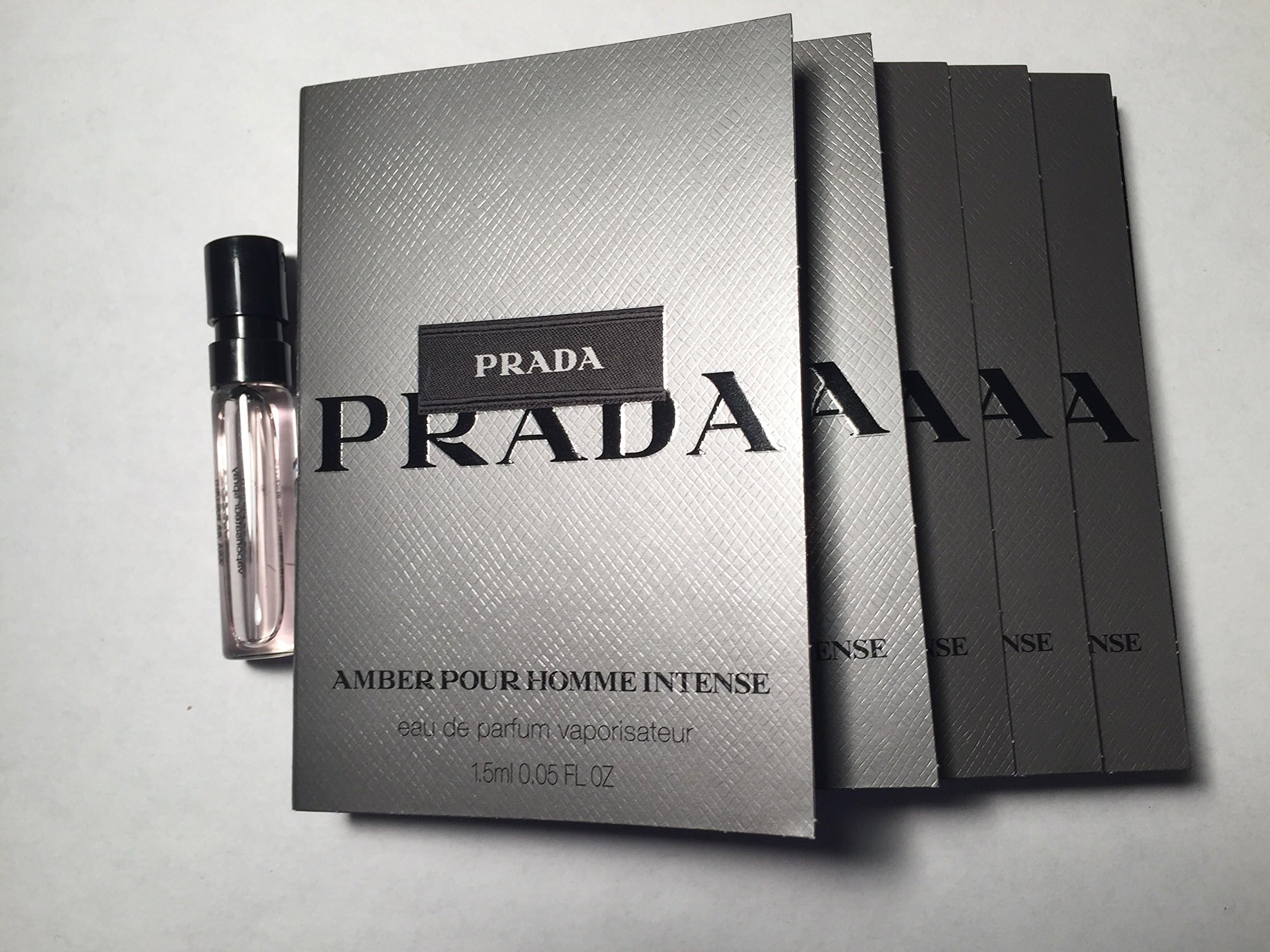 5 Amber Pour Homme Intense EDT sample size good for travel 1.5ml/.05 oz each