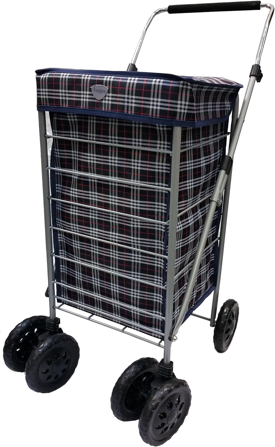 Hoppa Lightweight 6 Wheel Swivel Push Along Shopping Trolley With Adjustable Handle Navy Check Amazon Co Uk Clothing Hoppa Lightweight 6 Wheel Swivel Push Along Shopping Trolley With Adjustable Handle Navy Check Amazon Co Uk Clothing