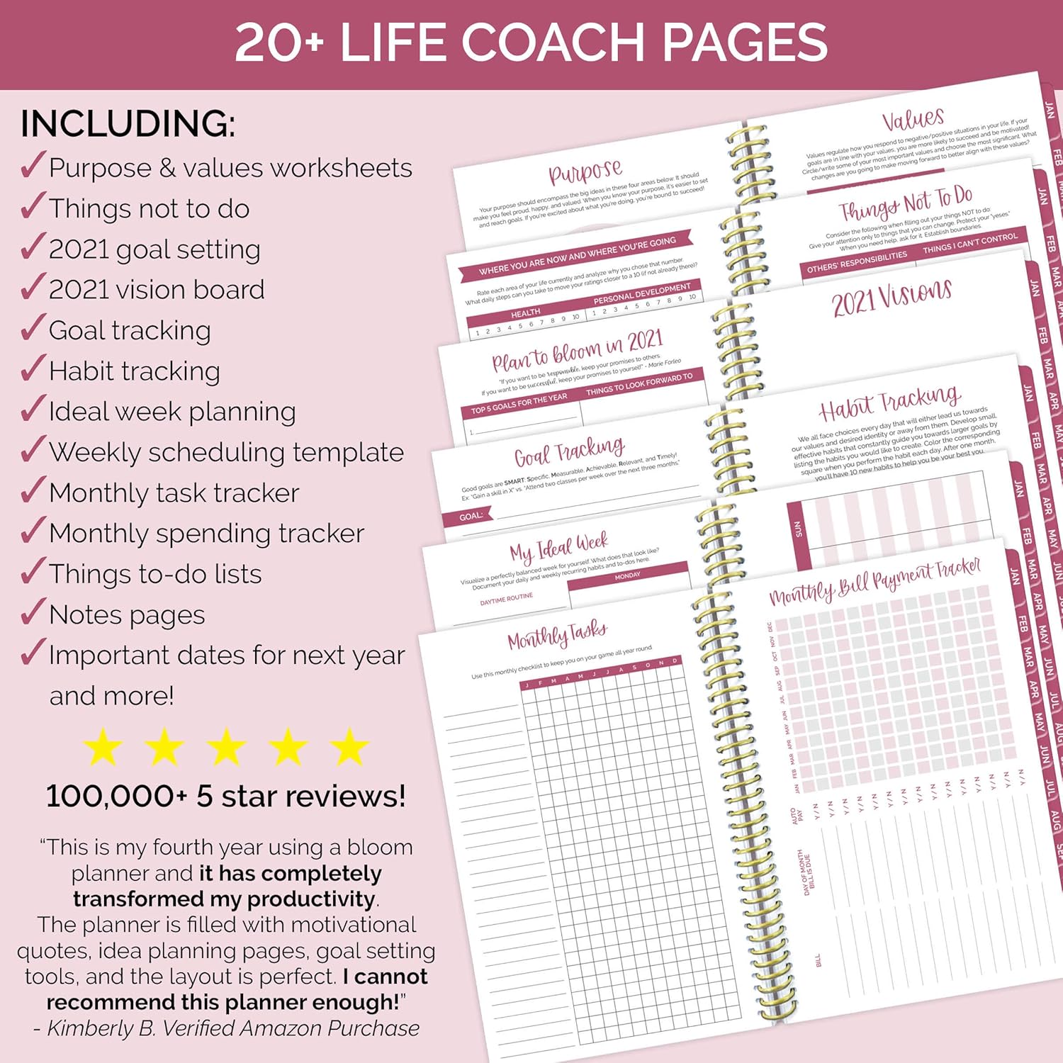 bloom daily planners 2021 Calendar Year Day Planner (January 2021 - December 2021) - 6” x 8.25” - Weekly/Monthly Agenda Organizer Book with Stickers & Bookmark - Best is Yet to Come : Office Products