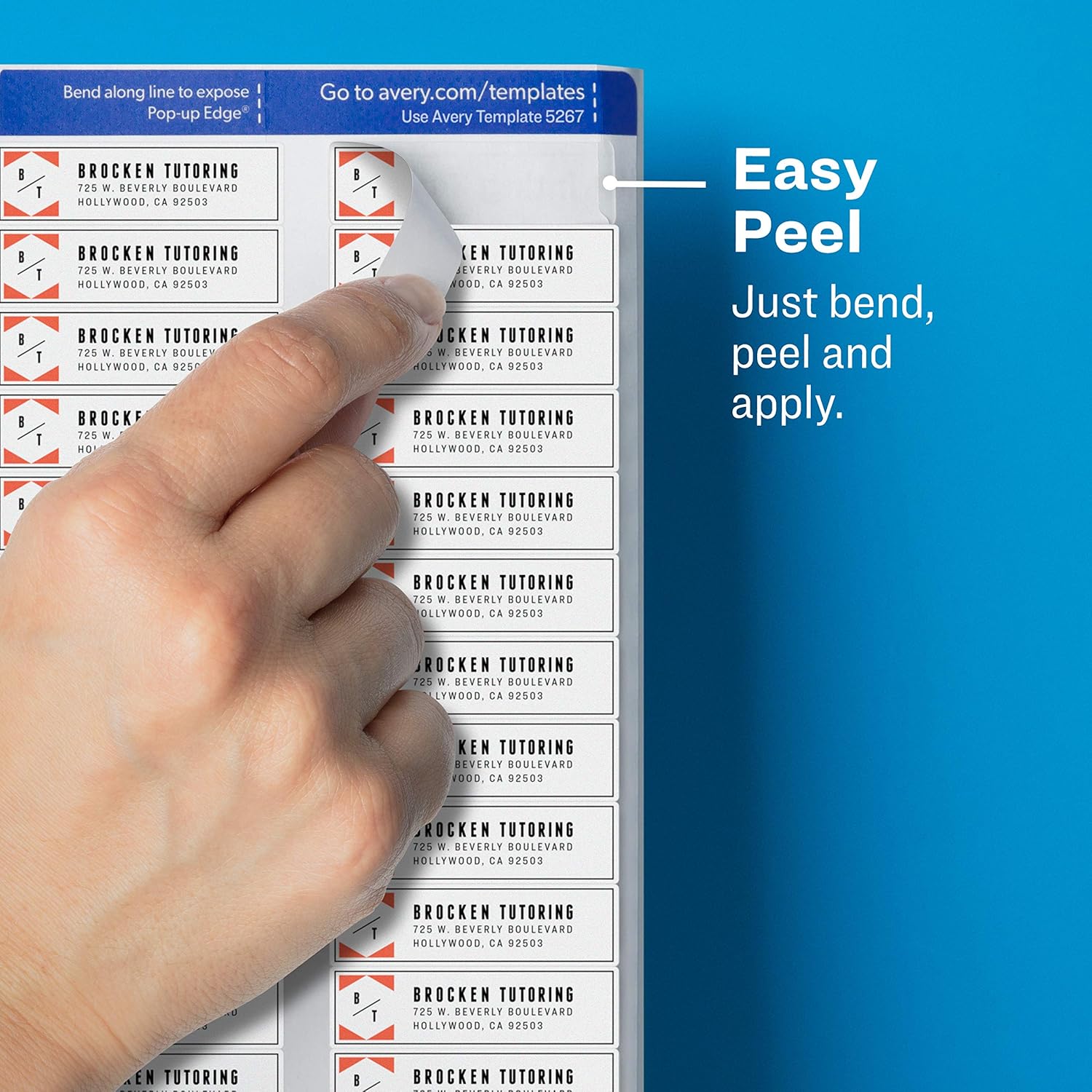 Avery Matte Clear Return Address Labels, Sure Feed Technology, Inkjet, 1/2" x 1-3/4", 800 Labels (18667) : Office Products