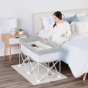 Regalo My Crib Portable Infant Bassinet, Includes Design Padded Insert, Travel Carry Bag, Support Tubes, Step Safety Locking Mechanism