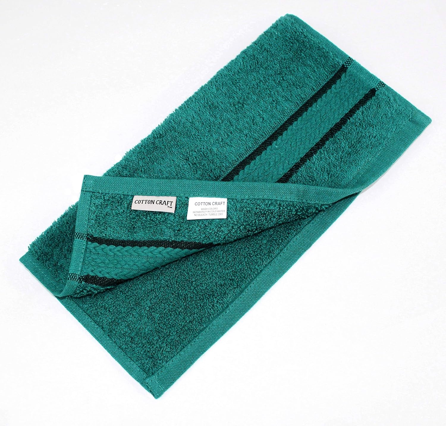 COTTON CRAFT Ultra Soft Luxury 6 Piece Ringspun Cotton Towel Set, 580GSM, Heavyweight, 2 Bath Towels, 2 Hand Towels, 2 Washcloths, Teal: Home & Kitchen