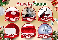 Sneeky Santas Wine Stocking Flask - Christmas