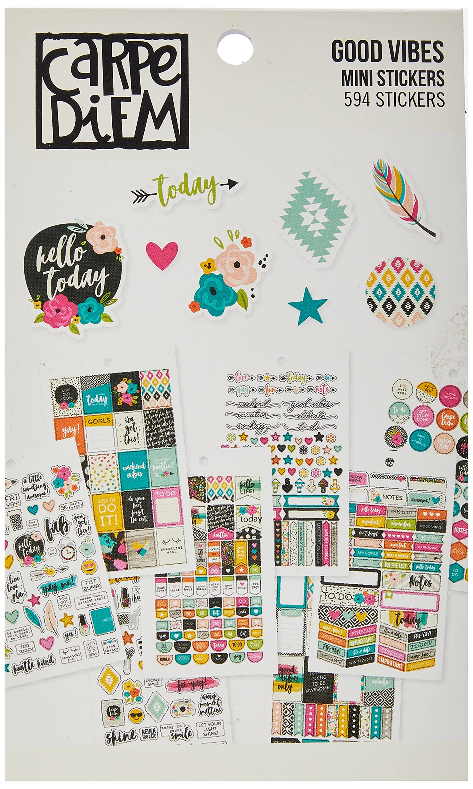 Simple Stories 7956 Carpe Diem Good Vibes Mini Stickers, Multi-Colour