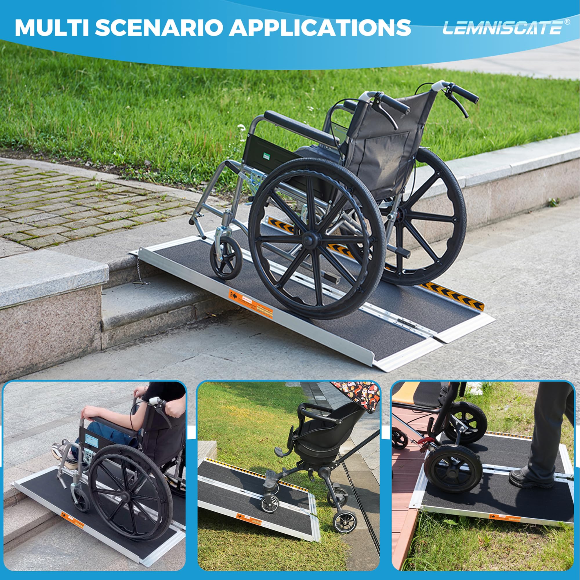 2ft Ramp Mua LEMNISCATE 2FT Wheelchair Ramps for Home Steps, Non-Skid Portable ...