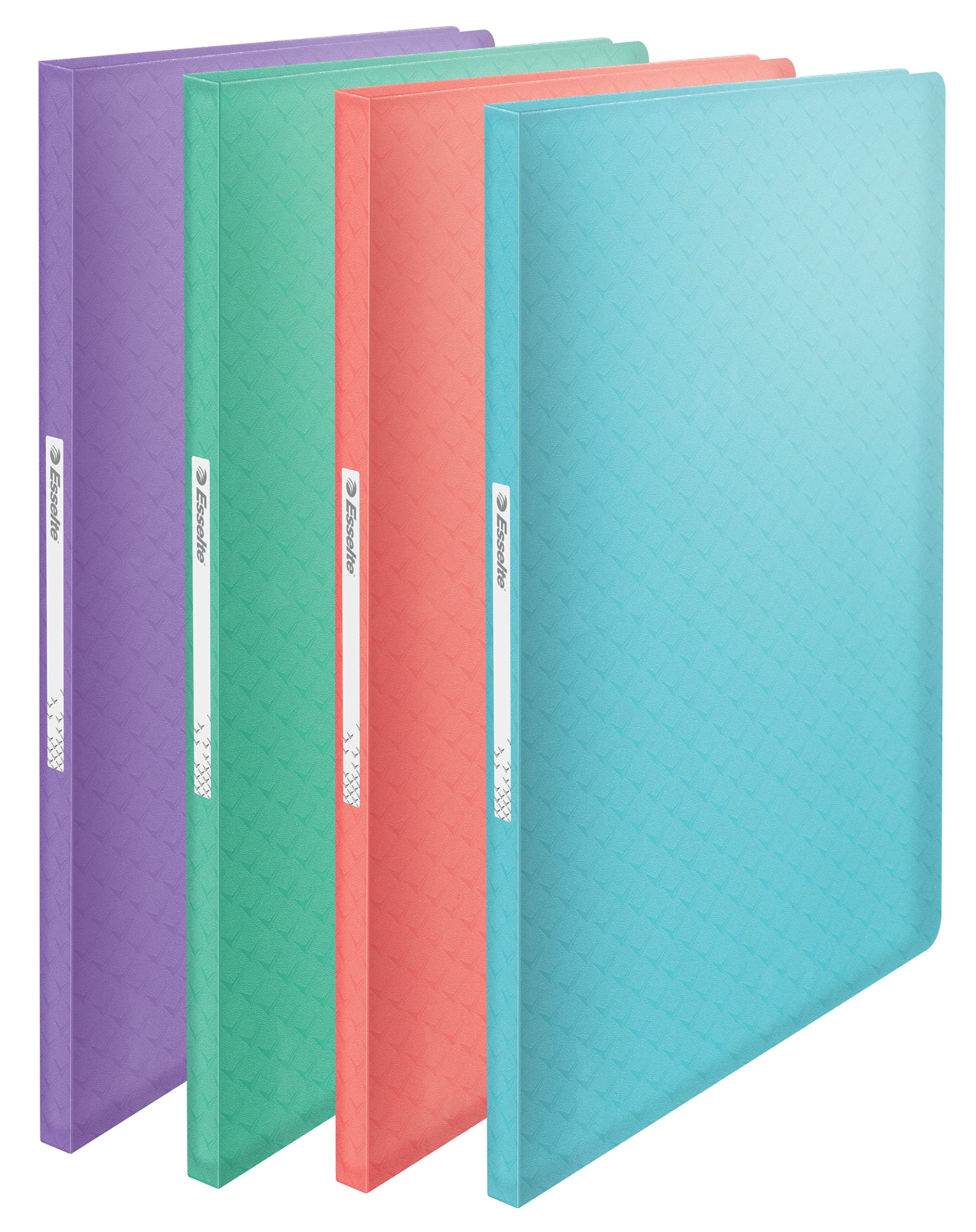 Esselte A4 Display Book with 40 Pockets, 80 Sheet Capacity, for Presenting & Storing Papers/Documents, Home/Office, Embossed Pattern, Colour'Breeze Range, Assorted Shade, 626229