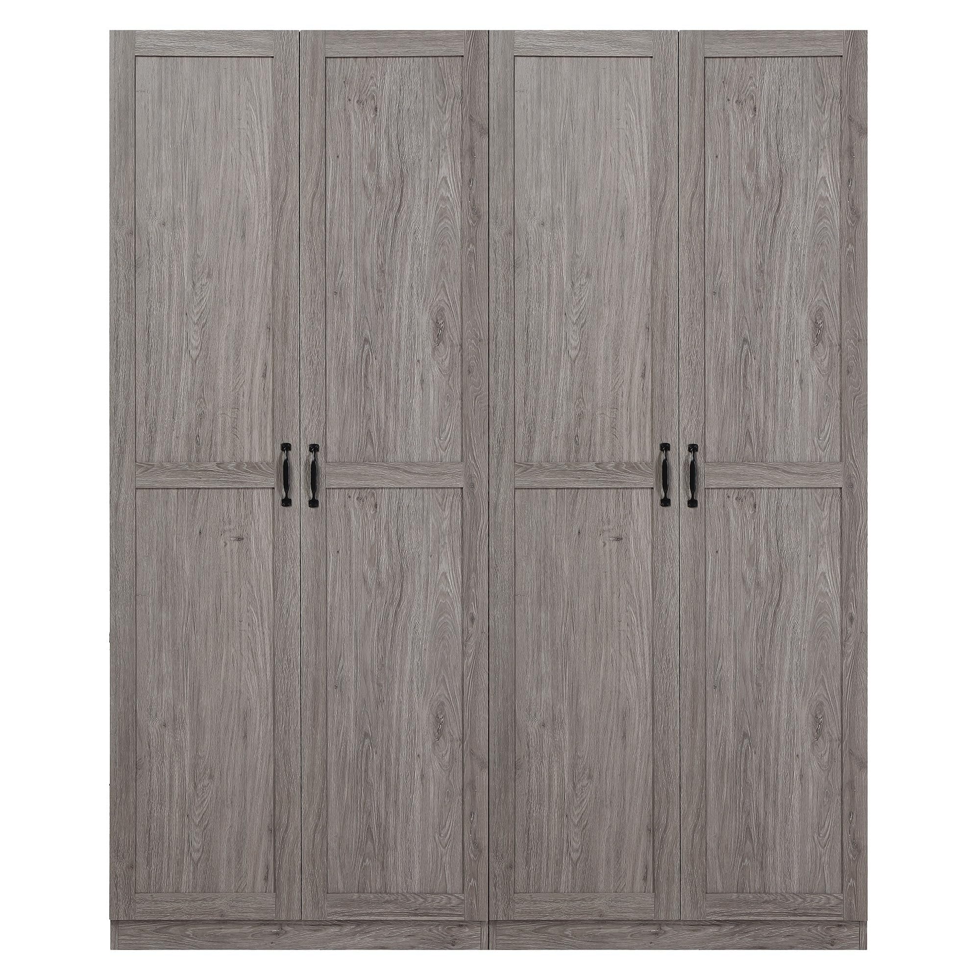 Photo 1 of **PARTIAL SET BOX 1 OF 2 ** Manhattan Comfort Cornelia 2-Piece Modern Storage Cabinet with Doors and Shelves 1.0 & 2.0 – Free Standing Wardrobe Closet Set with 11 Adjustable Compartments – Tall Armoire for Bedroom, Grey