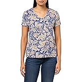 Nautica Womens Solid V-Neck Short Sleeve T-Shirt