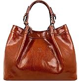 Time Resistance Leather Handbag - Top Handle Bag - Full-Grain Leather Purse for Women