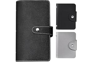 3 Pcs Business Card Holder, 2 Sizes Business Card Organizer, Soft Leather Business Card Book Case Name Id Card Holder Card Or