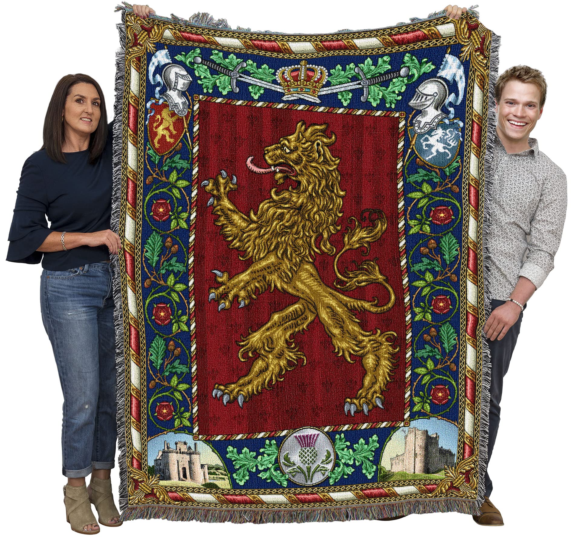 Photo 1 of Pure Country Weavers Scottish Lion Blanket - Gift Fantasy Tapestry Throw Woven from Cotton - Made in The USA (72x54)