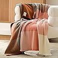 Double Stitch by Bedsure Alpaca Wool Throw Blanket - Soft Warm Blanket for Couch - Luxury Decorative Fleece Blanket, Fall Plaid Blanket, Perfect House Warming Gift, 50" x 60", Harvest Multi