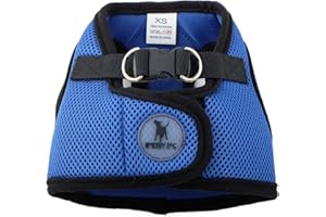 THE WORTHY DOG Step-in Dog Harness for Small Dogs, Comfortable Mesh, Reflective, Strong Hook and Loop Closure, Quick Release Buckle, Royal Blue, X-Small
