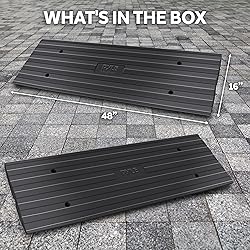 Pyle Car Vehicle Curbside Driveway Ramp - 4ft Heavy