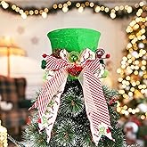 PARTY KNIGHT Grinch Christmas Tree Topper - Hand Made Tree Decoration, Grinch Tree Topper