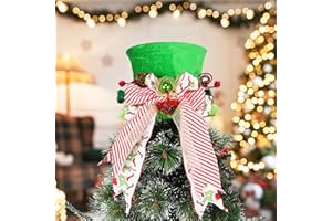 PARTY KNIGHT Grinch Christmas Tree Topper - Hand Made Tree Decoration, Grinch Tree Topper