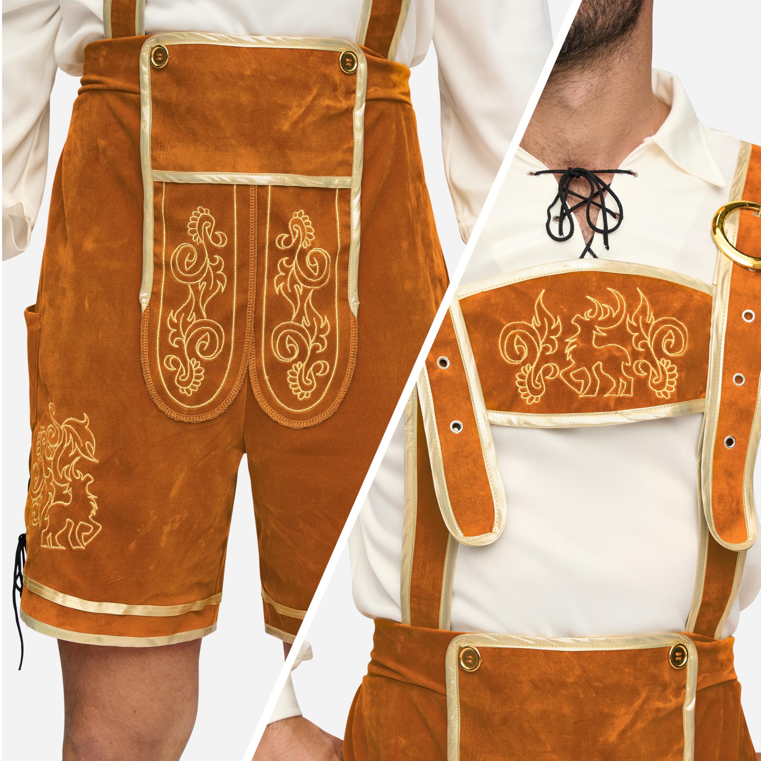 Spooktacular Creations Men’s German Bavarian Oktoberfest Costume Set, Beer Costume Hat for Adults Halloween and Beer Festival