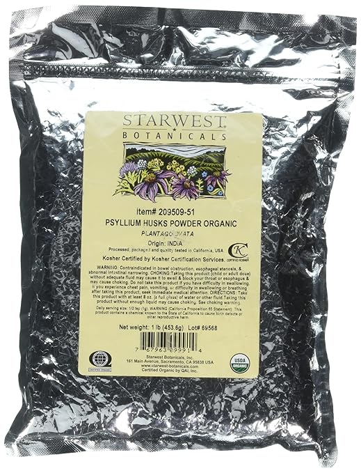 Starwest Botanicals Organic Psyllium Husk Powder, 1 Pound The Herb Forest