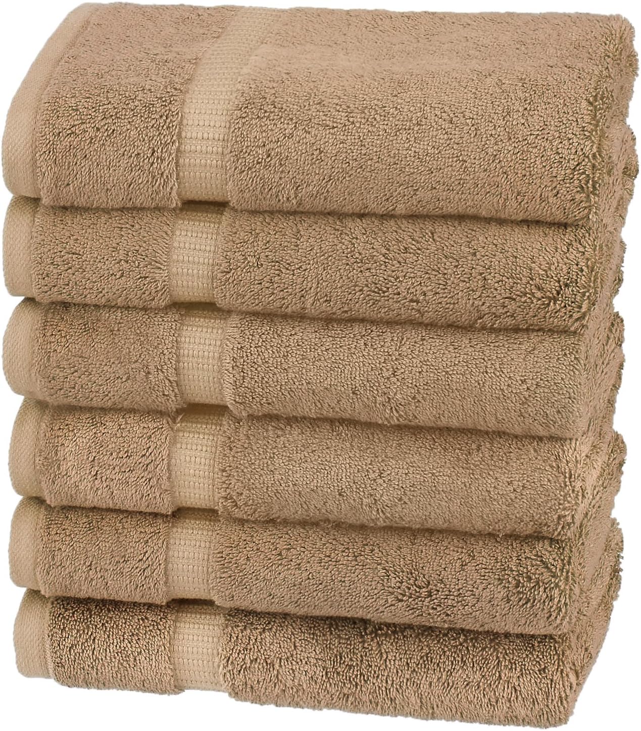 Pinzon Organic Cotton Hand Towels, Set of 6, Latte Amazon.ca Home