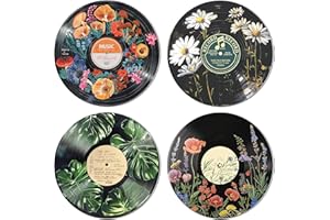 HK Studio Hippie Decor, Posters for Room Aesthetic - Botanical Wall Art, Record Decor, 4pcs 12"